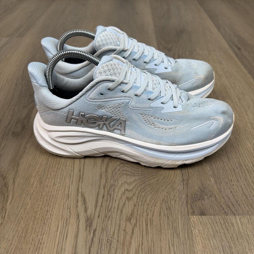 Hoka One One Clifton 10 Shoes Womens Size 8.5 Blue Running Cushioned 1162031 GVR